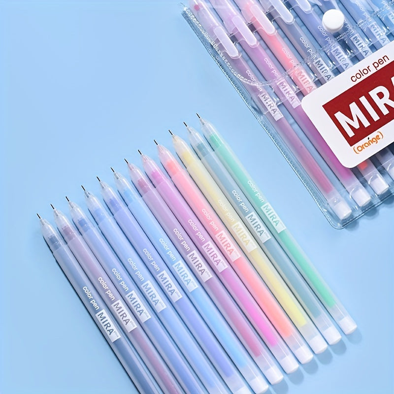 12pcs Kawaii blue gel pens 0.5mm for journaling and school supplies