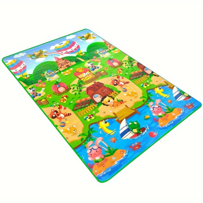 Baby crawling mat that is double-sided, made of Eva material for moisture-proof and waterproof protection. Can be used as a foam floor mat or game mat. Perfect for gifting on Christmas, Halloween, Thanksgiving, or Easter.