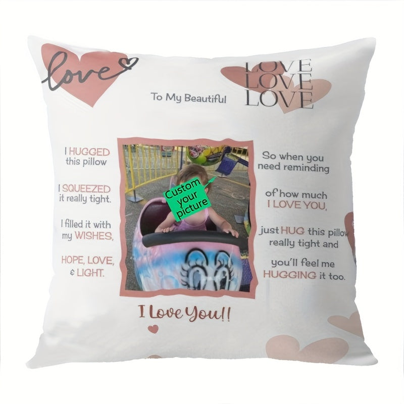 This personalized super soft short plush pillowcase features a 45.72x45.72 cm single-sided printed image of your granddaughter, making it a perfect gift for Nana, Grandpa, or Papa. Enhance your home decor with this unique and sentimental item. (Cushion