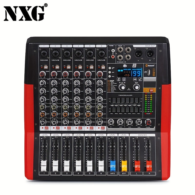 NXG TF-400/600 350W/450W High-Power Stereo Amplifier for Home Theater with USB/balanced inputs, ideal for driving subwoofers and speakers. Alloy construction in red/black, 220V-240V with