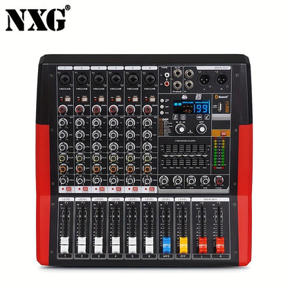 NXG TF-400/600 350W/450W Yuqori quvvatli stereo amplifikatör, USB/balansli kirishlar bilan uy kinoteatri uchun, subwooferlar va dinamikalarni boshqarish uchun ideal. Qizil/qora qotishma konstruktsiyasi, 220V-240V bilan.