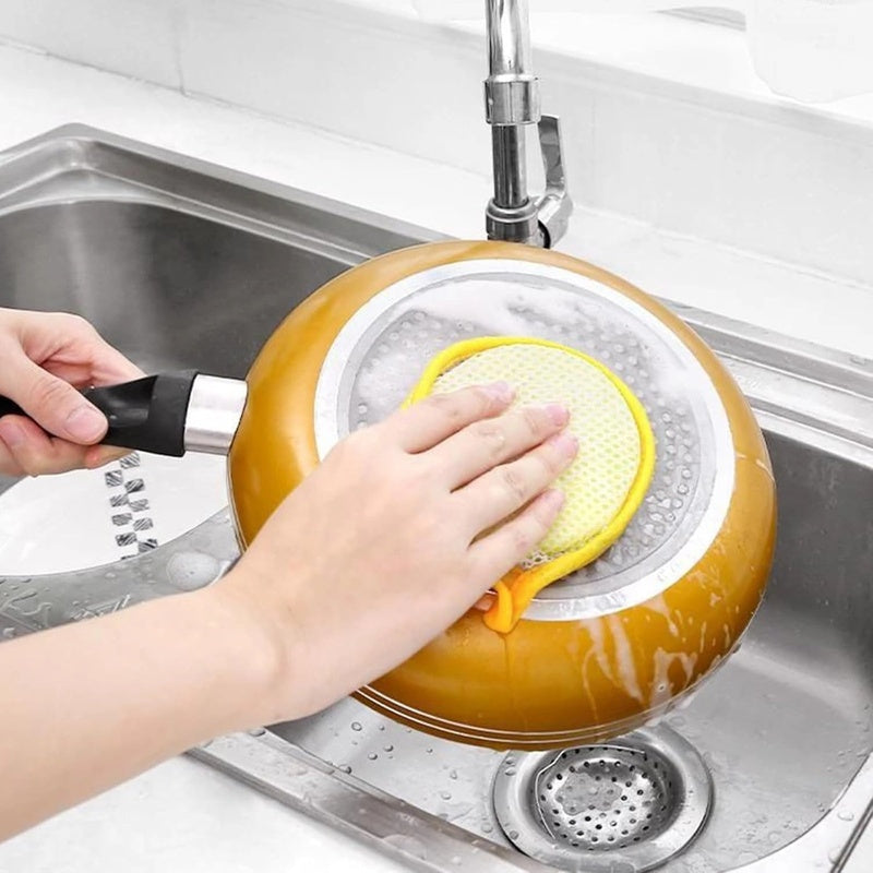 12/20 antibacterial kitchen scrubbing sponges with double-sided non-scratch pads for versatile and reusable cleaning.