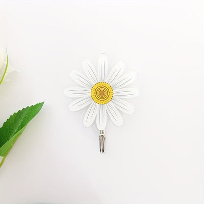 Stylish Daisy Flower Adhesive Wall Hook - Simple Installation, Sturdy and Seamless for Kitchen & Bathroom, Decorative and Functional Sticky Hook