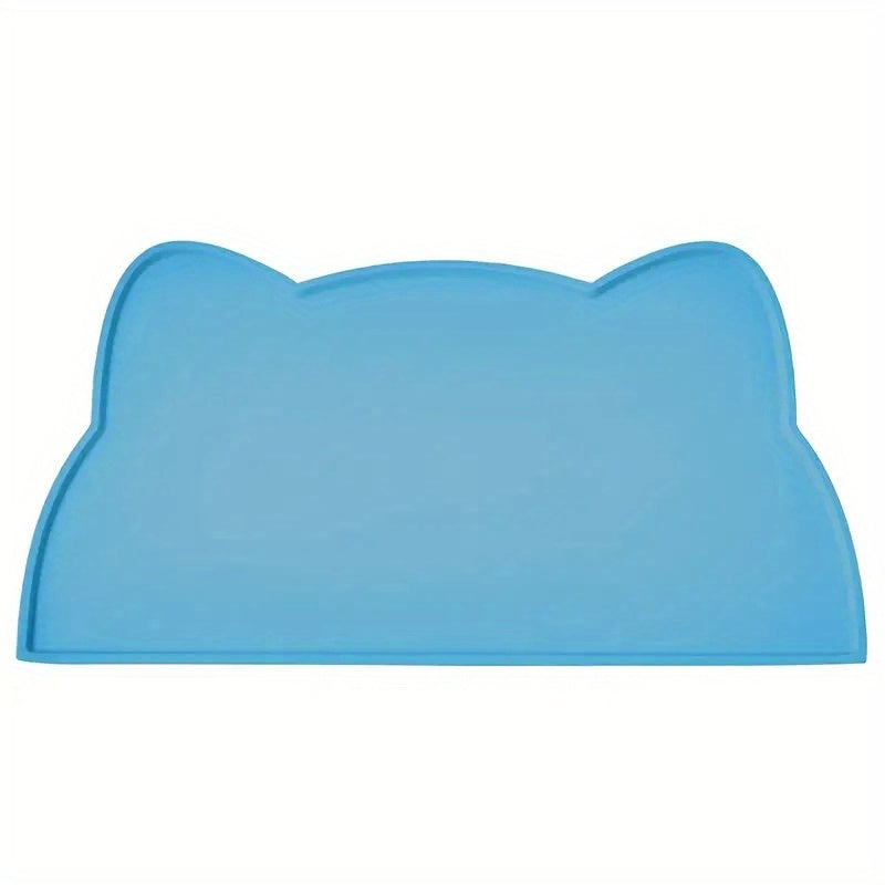 Waterproof silicone mat for pet food, non-slip and easy to clean. Ideal for dogs and cats.