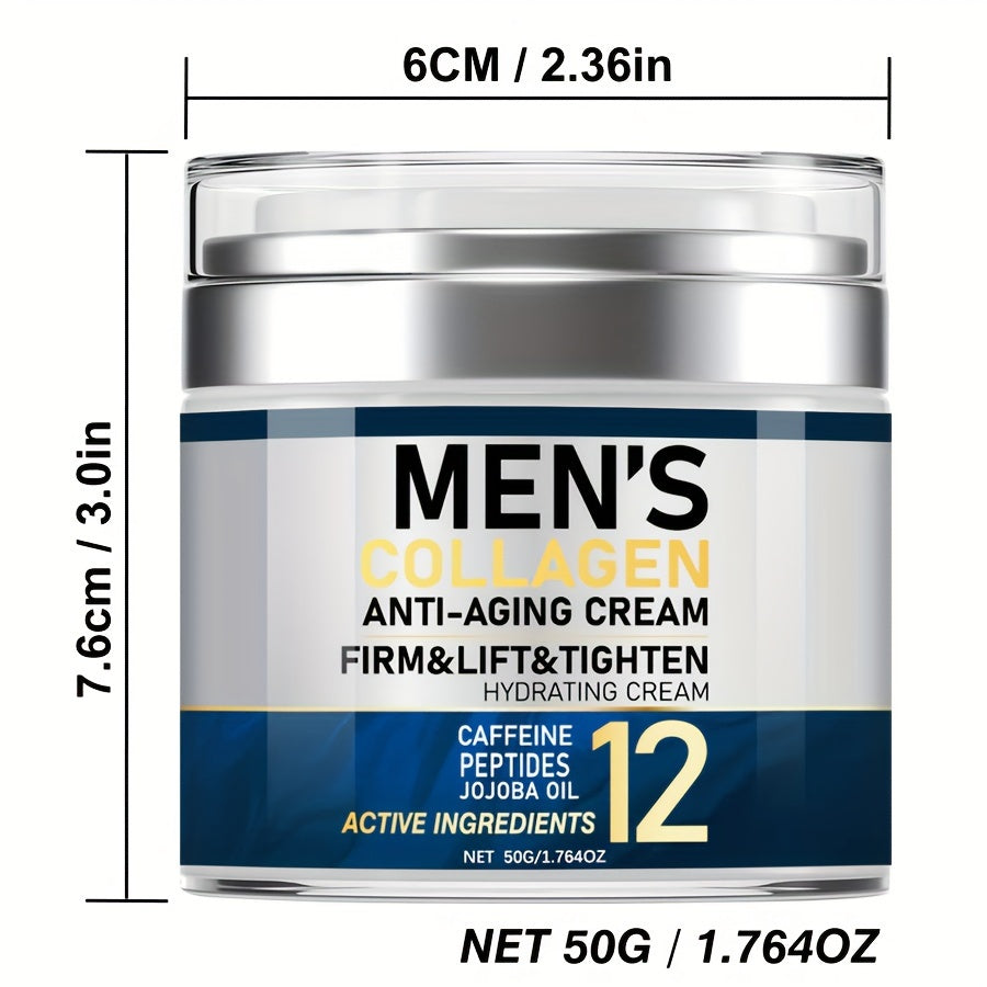 Men's Collagen Face Cream 1.764Oz - Unscented moisturizer firms, tightens, and hydrates skin with key ingredients - suitable for all skin types.