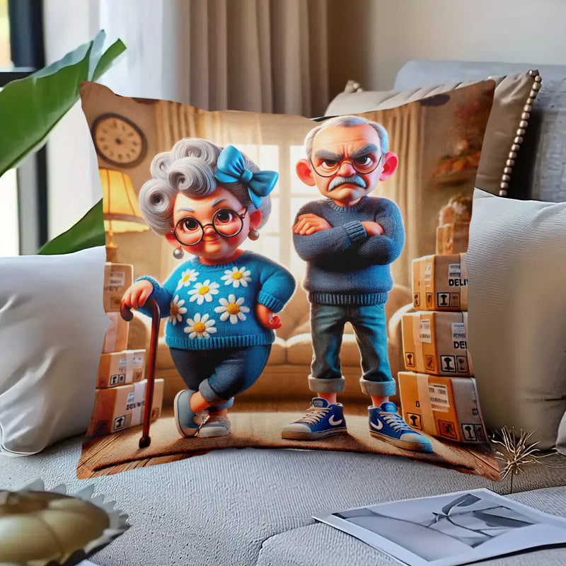 Pamper your grandma and grandpa with the trendy 1pc Glam Style Cartoon Print Pillow Cover. Crafted from hypoallergenic polyester, this machine washable cushion case features a zippered closure and soft knit fabric for maximum comfort. Perfect for bed