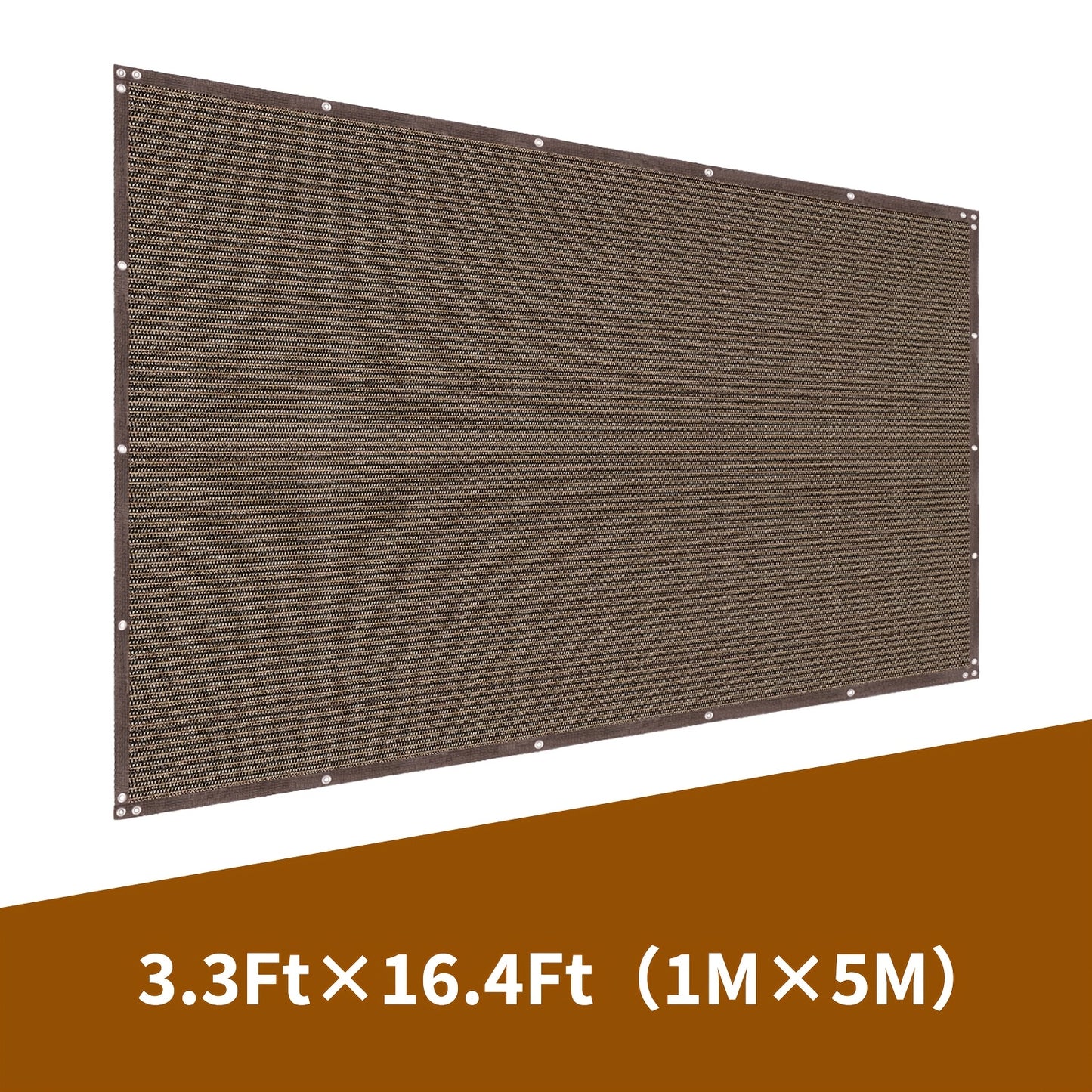 DELLNA Heavy-Duty Privacy Screen Fence with 90% UV Protection, Brown Nylon Cover with Ties for Outdoor Spaces.