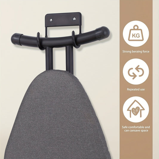 Ironing Board Hook with Ironing Board Bracket, Iron Plate Rubber Hose Hook, and Stainless Steel Double Hook Electric Ironing Board Bracket. Complete your ironing accessories collection with this versatile and convenient hook.