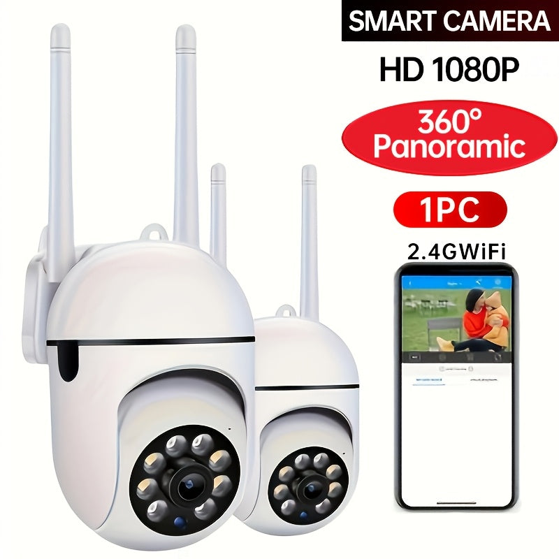 Conveniently install the 1080P HD WiFi Security Camera with PTZ and Voice Intercom without cables. Perfect for elderly and youngsters, with remote viewing anytime.