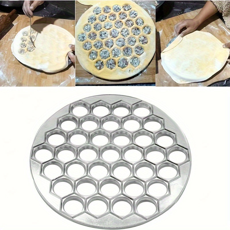 Collection of handy kitchen gadgets comprising of a dumpling maker, dumpling cutter, golden aluminum dumpling mold, tray dumpling cooking mold, and portable outdoor camping tool for effortless transport and convenience during use.