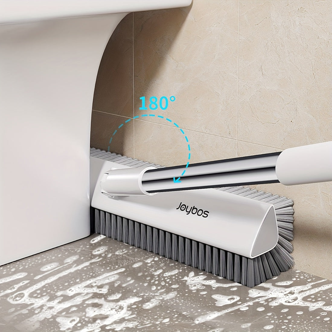 Joybos 2-in-1 Rotating Gap Cleaning Brush - Reach Every Corner, Perfect for Bathroom & Kitchen Tiles, Walls, and Outdoor Surfaces