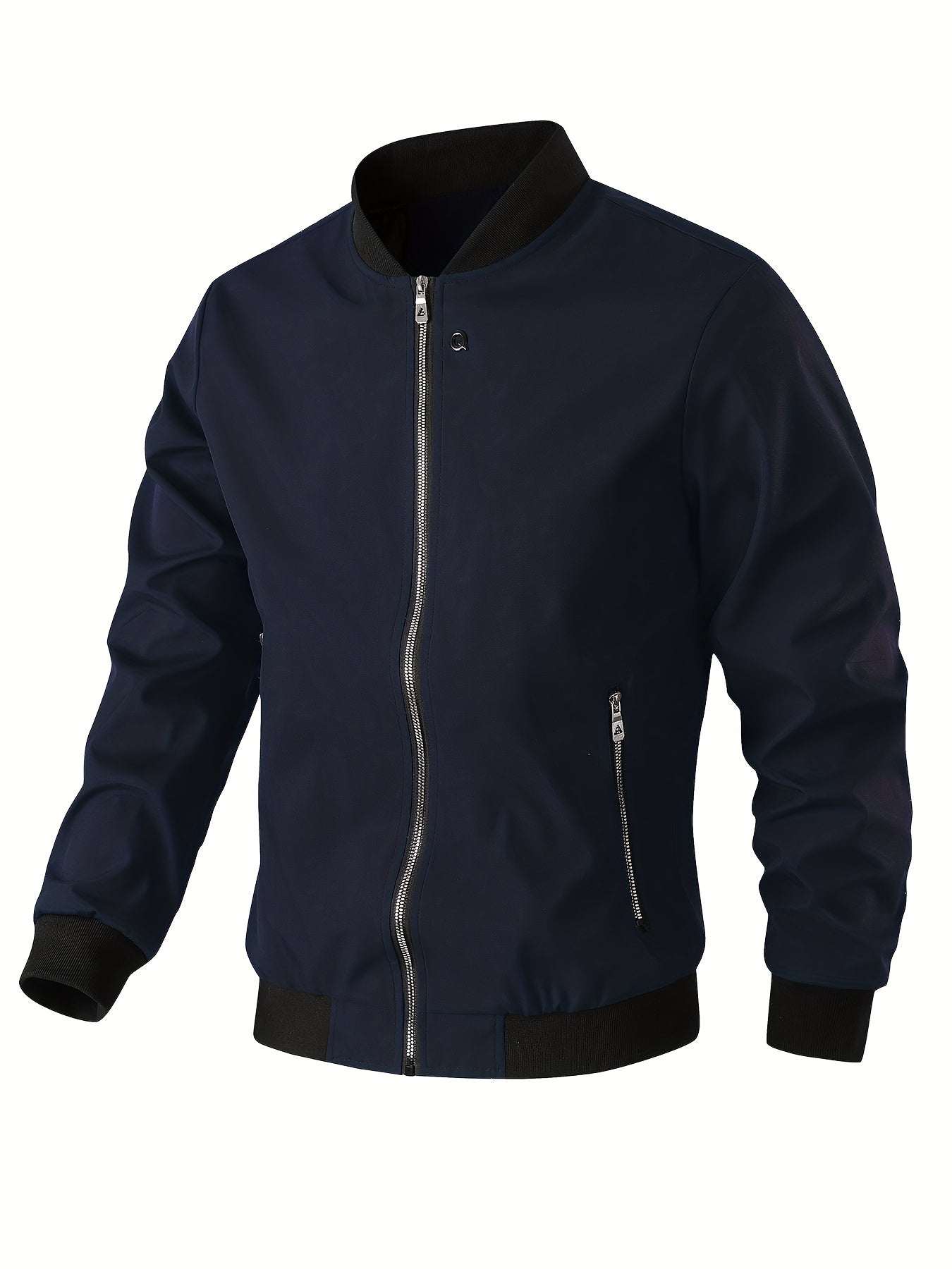 Baseball collar zip-up jacket for men, perfect for spring and fall sports. Great gift idea.