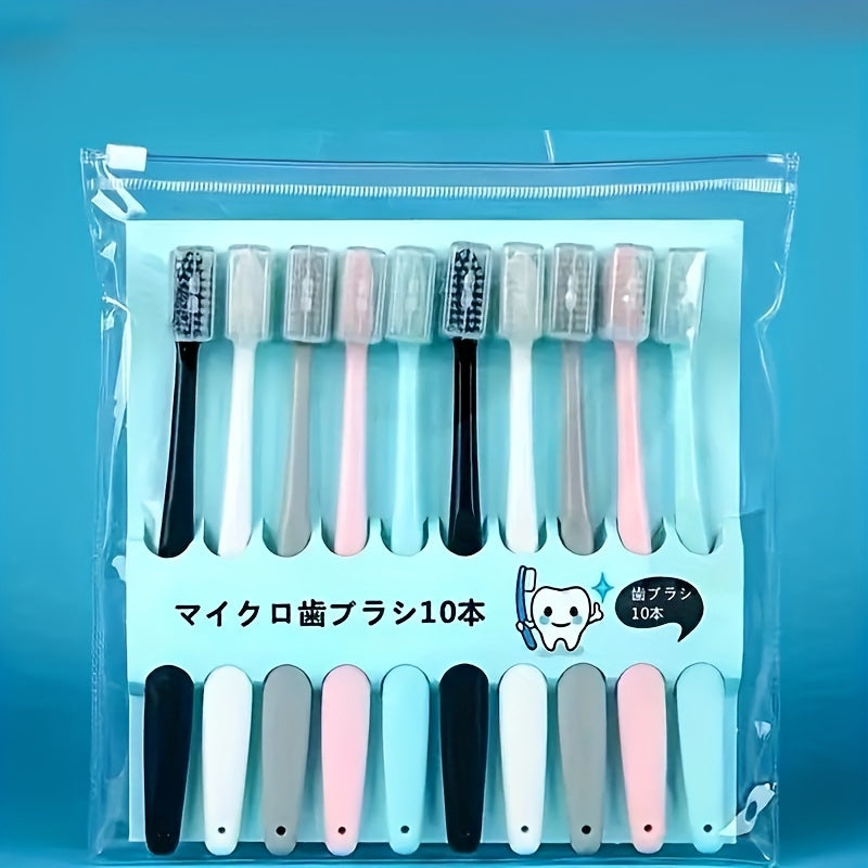 10 Ultra-Soft Fine Bristle Adult Toothbrushes for Home Use.