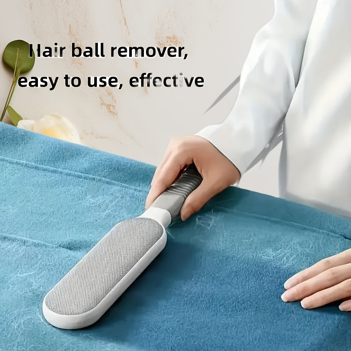 Introducing the PetPro Reusable Pet Hair Remover: A Dual-Sided Lint Brush designed with Electrostatic Adsorption for easy manual fur removal on cats, clothes, sofas, and furniture. This plastic dusting brush is an easy-to-use tool for removing pet hair.