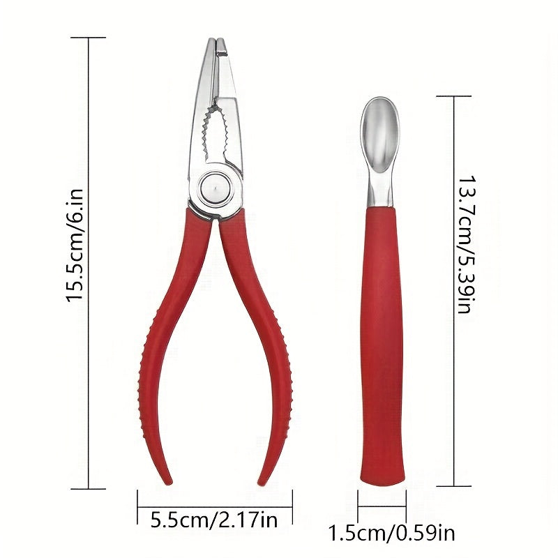 Набор из 2 профессиональных металлических инструментов для обработки морепродуктов для крабов - включает в себя крабовые щипцы и крабовую вилку. Необходимые кухонные гаджеты для крабов и лобстеров.