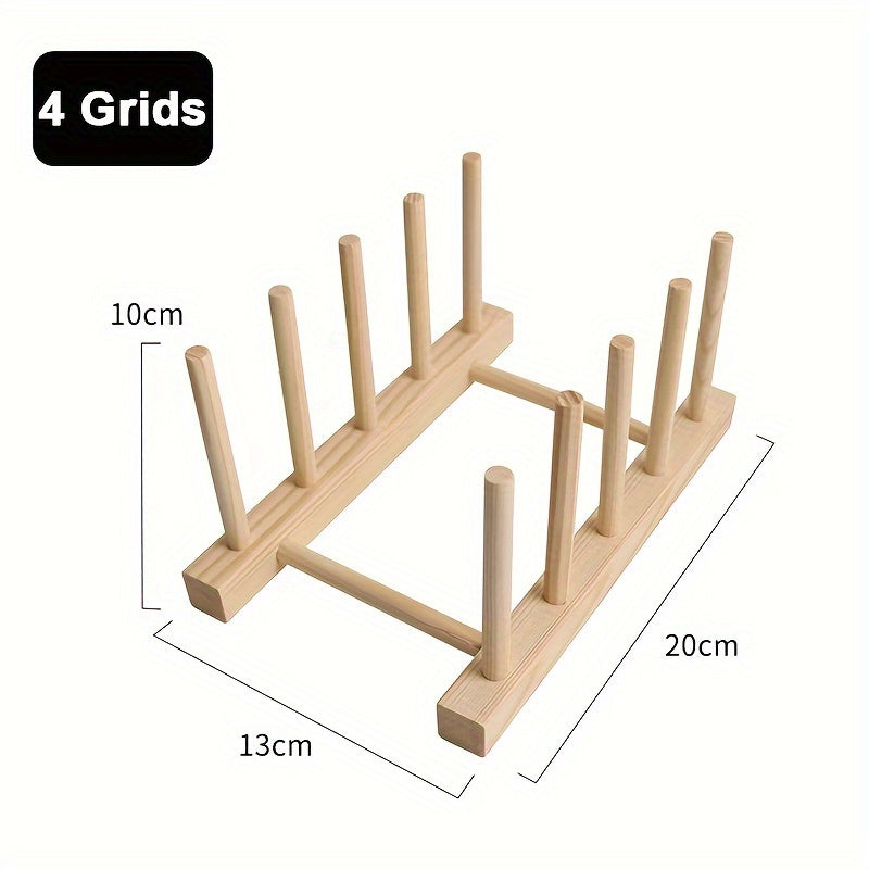 Wooden Dish Rack with Draining System - High-Quality Functional Woodware for Organizing Plates, Cups, and Utensils in the Kitchen, Space-Saving Design with Natural Wood Finish.