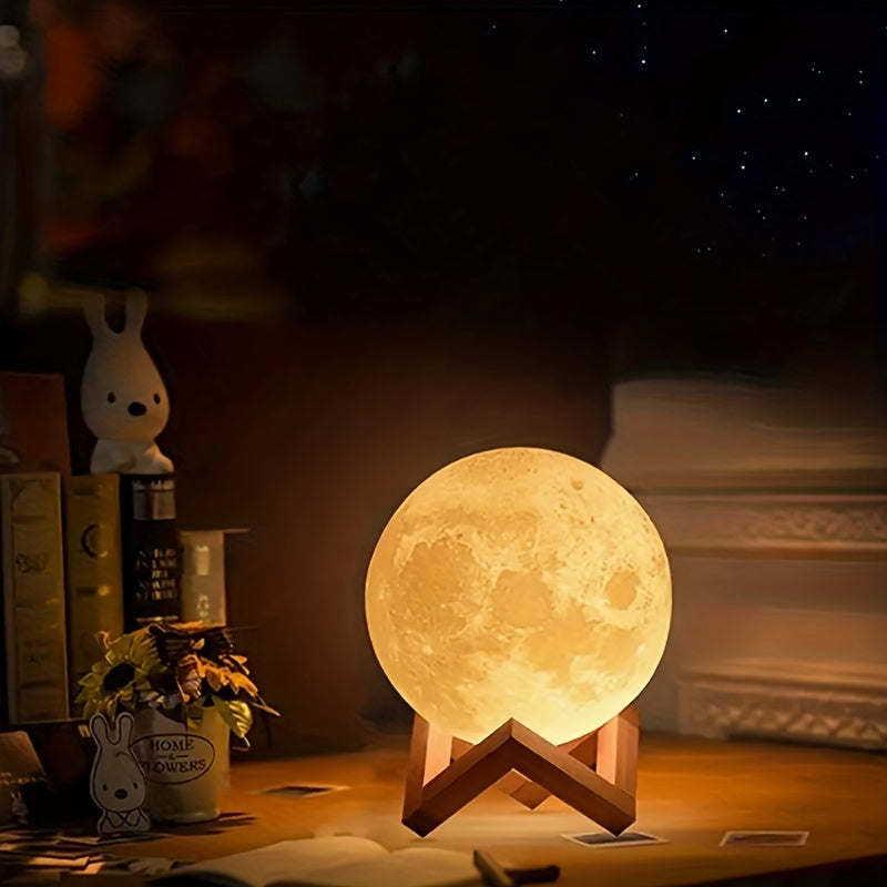 Galaxy Ball Moon Lamp - LED tun chirog'i, stendi bilan, batareyada ishlaydigan (AA) - Yotoqxona bezatish uchun va Rojdestvo sovg'asi uchun ideal - O'lcham: 11.99 sm - Narx: o'zgaruvchan