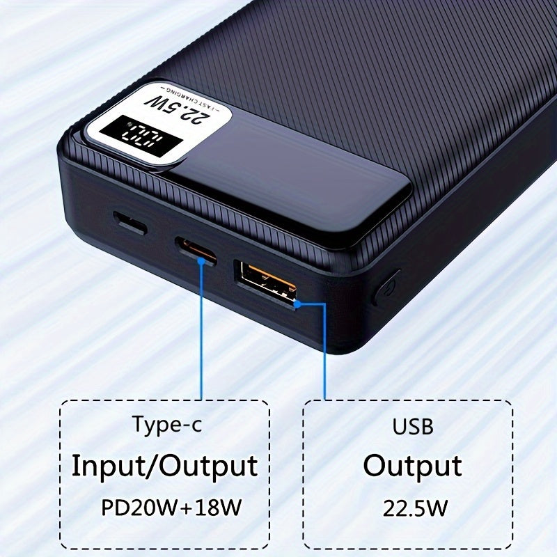 20,000mAh fast charger power bank with PD20W and USB22.5W capabilities.