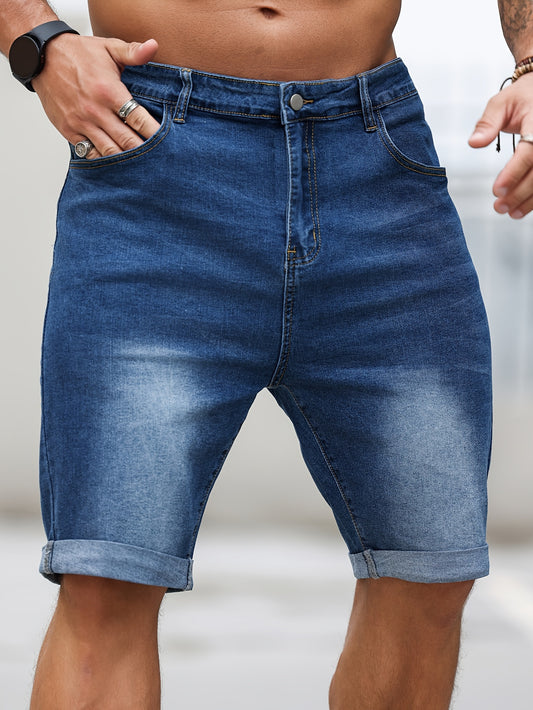 Plus size men's denim shorts