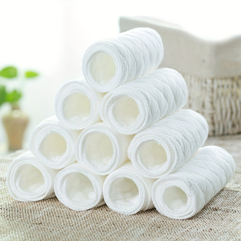 Set of 5 White Reusable Diaper Inserts - Thick Cotton Pads for Babies & Toddlers, Washable, Suitable for Diapers 6kg-11kg