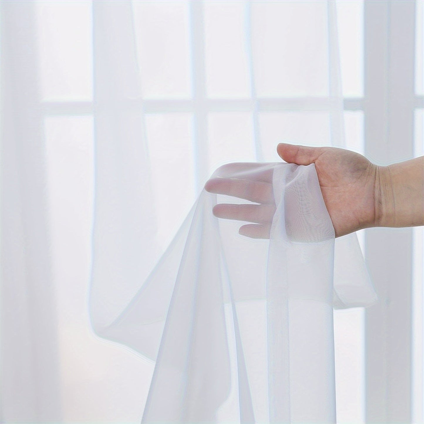 [Top Pick] Add a touch of elegance to your home with these stylish terylene gauze curtains. The two-piece set features a semi-transparent design in a plain color, perfect for creating a breathable and lightweight atmosphere in any room. Hang them with