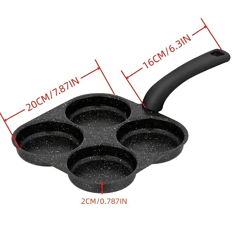 GUANHUANG Cast Iron Non-Stick Egg Frying Pan, Ideal for Gas & Electric Stoves, Multi-Stove Design, Sleek Modern Style