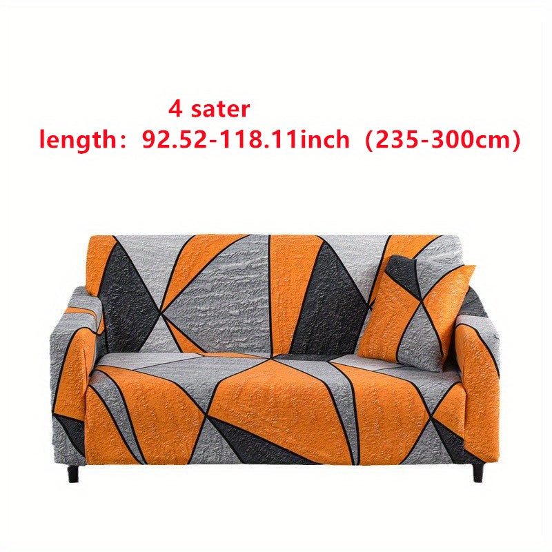 Spandex sofa cover stretches to fit 1-4 seaters, recliner chairs. Classic design, machine washable for living room décor.