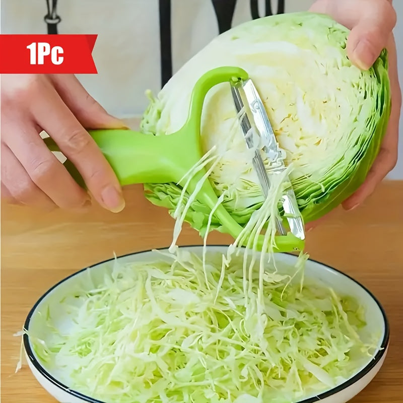 Versatile Large Cabbage Shredder & Slicer - Safe Vegetable Cutter for Purple Cabbage, Lettuce - Wide Opening Peeling Knife