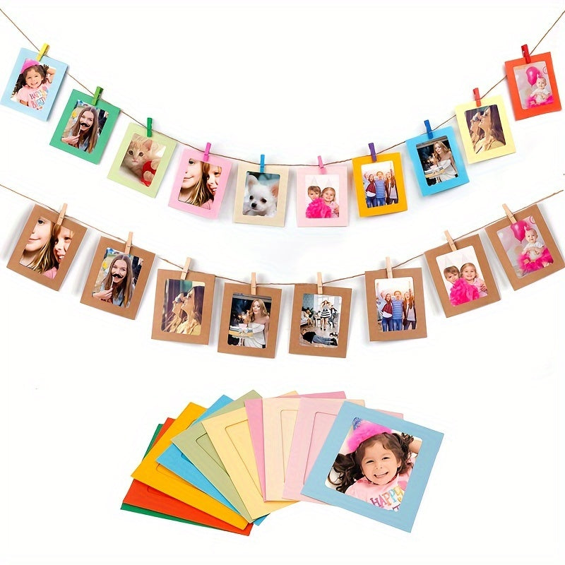 1 pack of Happy Birthday Banner Wedding Anniversary Decor, including Clips Photo Wall and 1st Birthday Picture Frame Garland.