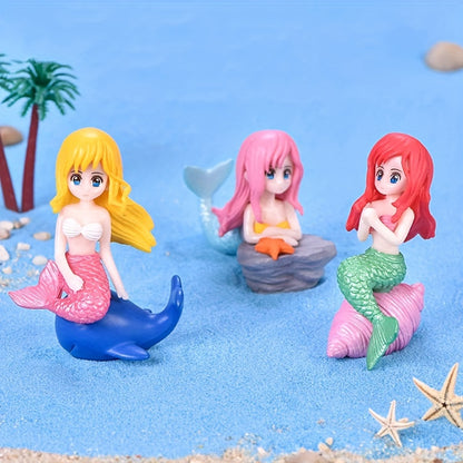 Miniature Mermaid Statues for Aquarium Decoration, Moss Landscape, Handicraft Ornaments, Gifts