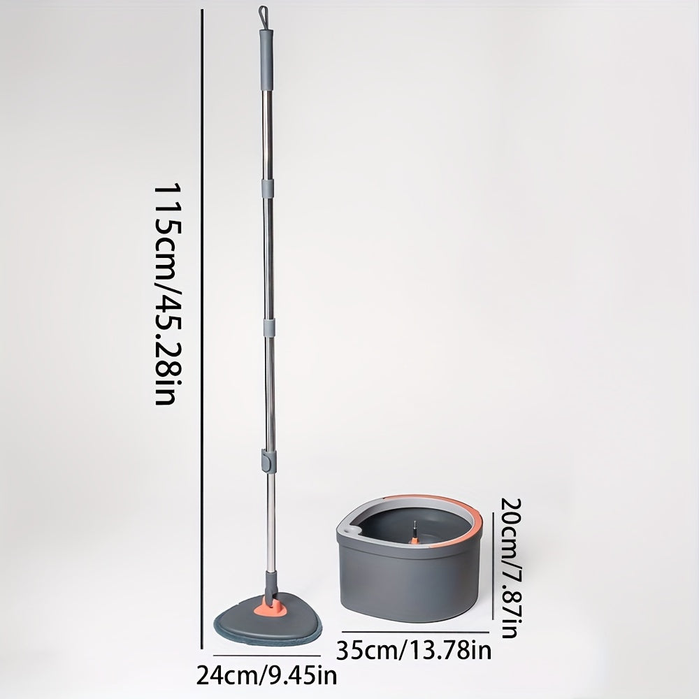 Get the Teardrop Mop and Bucket Set featuring a Rotatable Flat Mop equipped with a Self-Wringing System. This versatile set enables dual-use for both wet and dry floor cleaning. Made from durable Stainless Steel and Plastic Material, it is perfect for