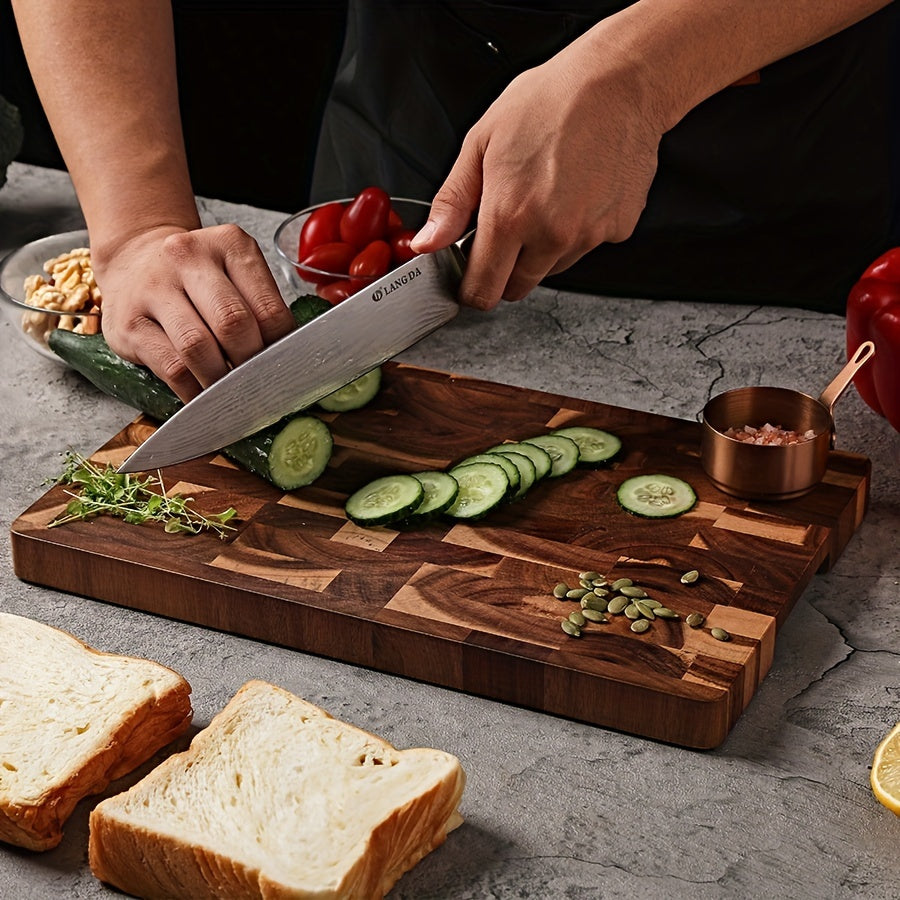 1 piece Acacia wooden cutting board - Perfect for chopping, slicing, and serving meats, cheeses, bread, vegetables, and fruits. Ideal for use in the home, dormitory, or kitchen. Makes a great gift for family members.