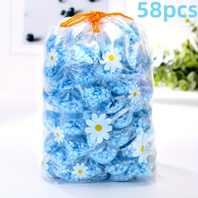 Fragrant Pearls Laundry Detergent: 12/58/98 pcs, long-lasting scent, dye and bleach free, made of PET material.