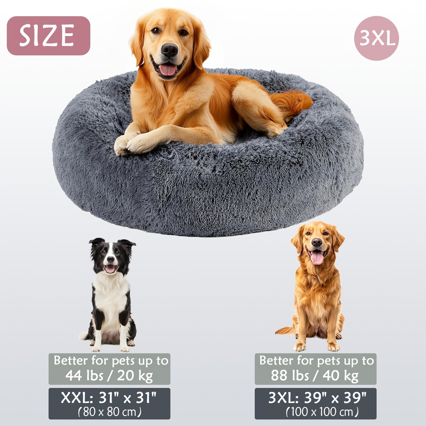 Cozy round pet bed for dogs, ideal for autumn and winter indoor sleeping.