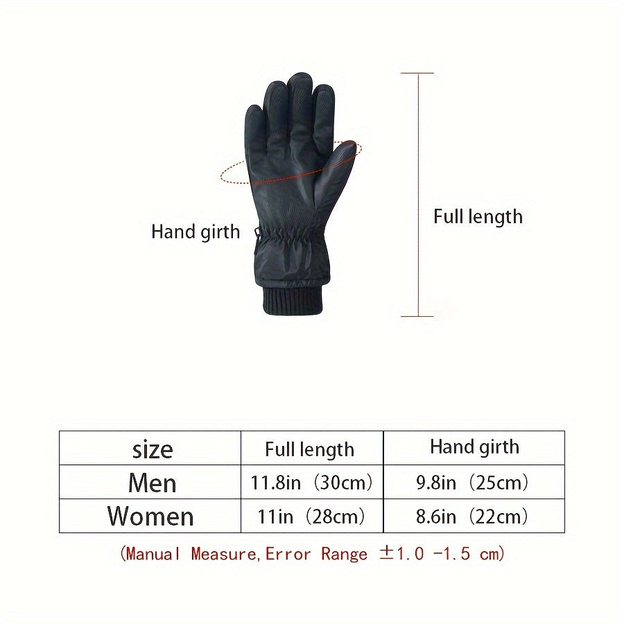 Bestselling Winter Ski Gloves with Touchscreen Compatibility, Windproof and Waterproof Design, Anti-Slip Grip, Fleece Lining for Ultimate Warmth during Winter Outdoor Activities like Cycling and Skiing - Made with Durable Polyester Material