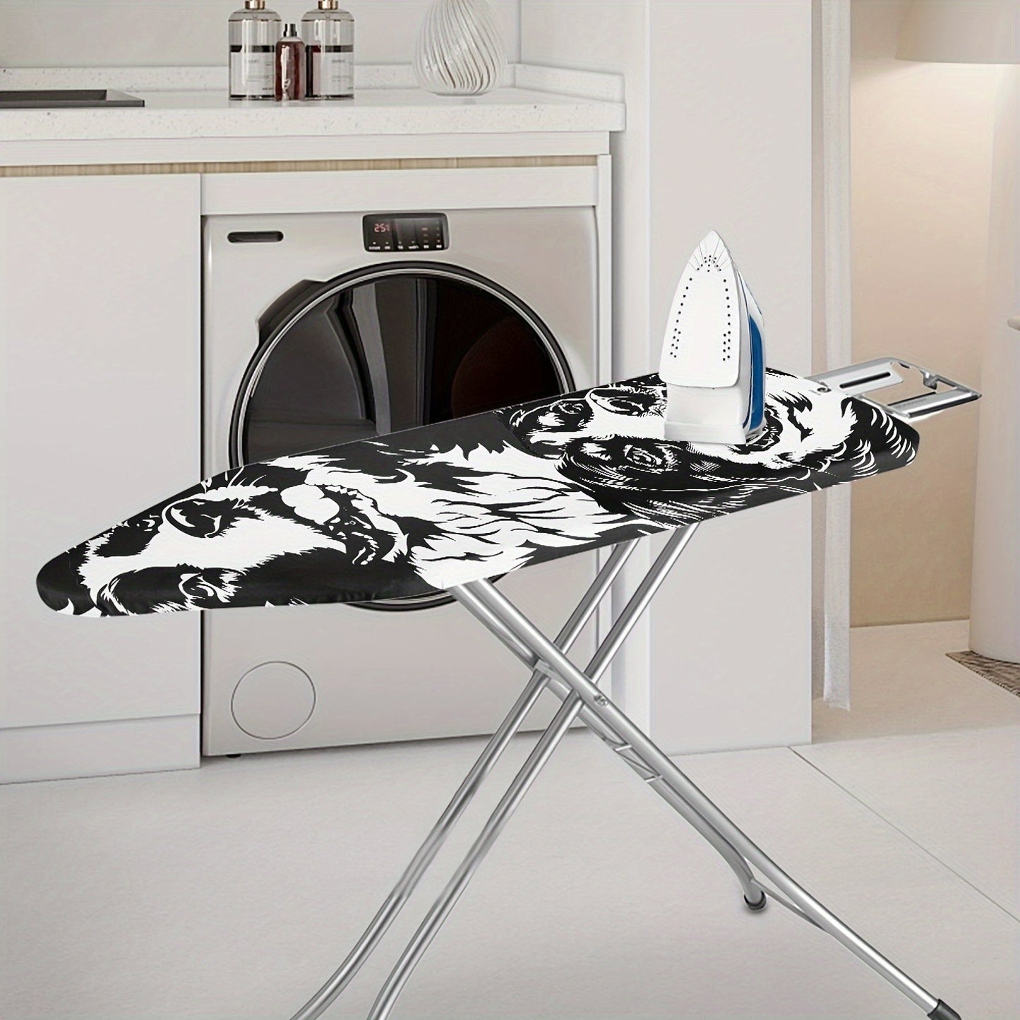 Iron your clothes with ease using the Bernese Mountain Dog Print Ironing Board Cover with Pad. This set includes 1 piece with an elastic edge for easy installation. No electricity needed, these non-electric essentials make ironing a breeze.