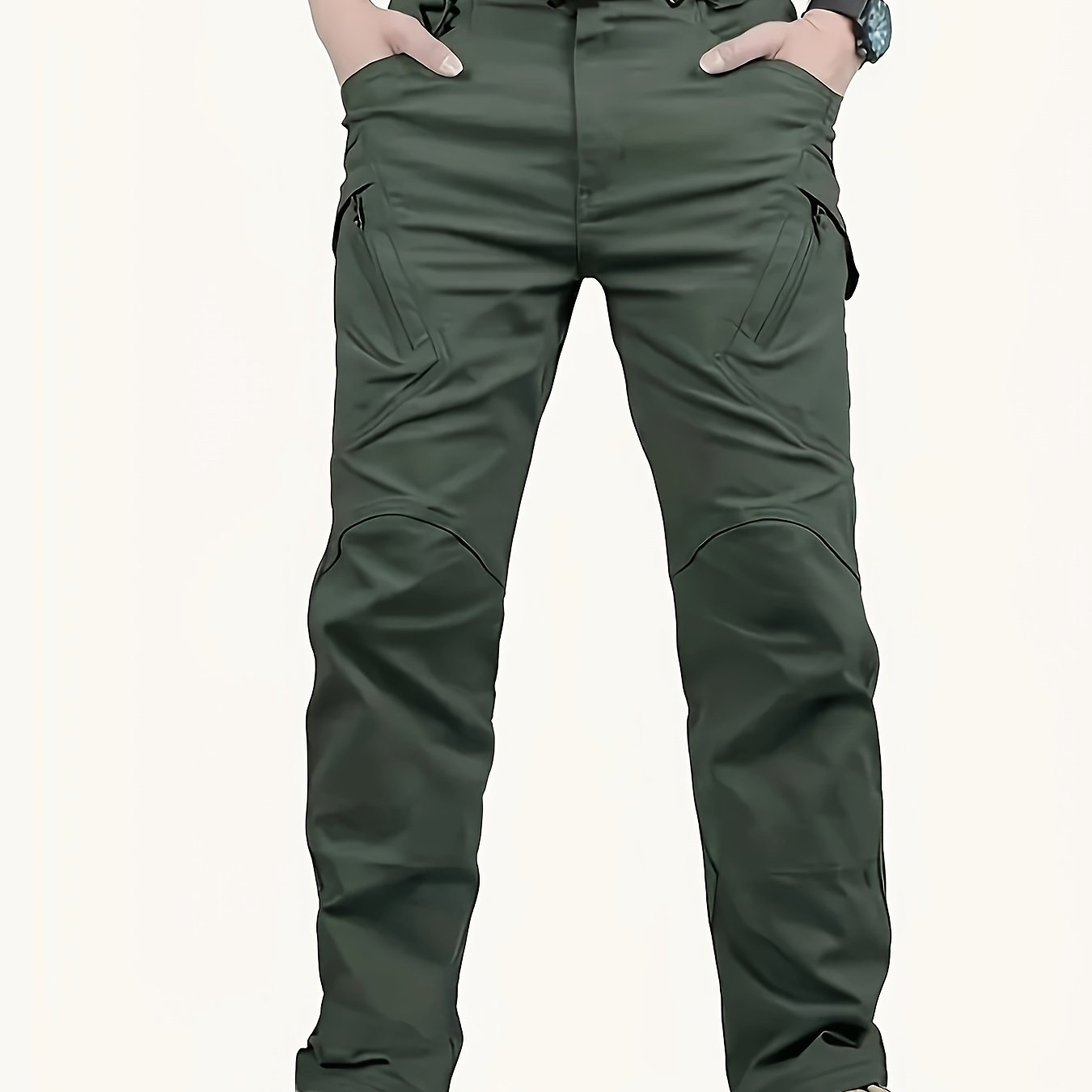 Men's waterproof cargo pants for outdoor activities.