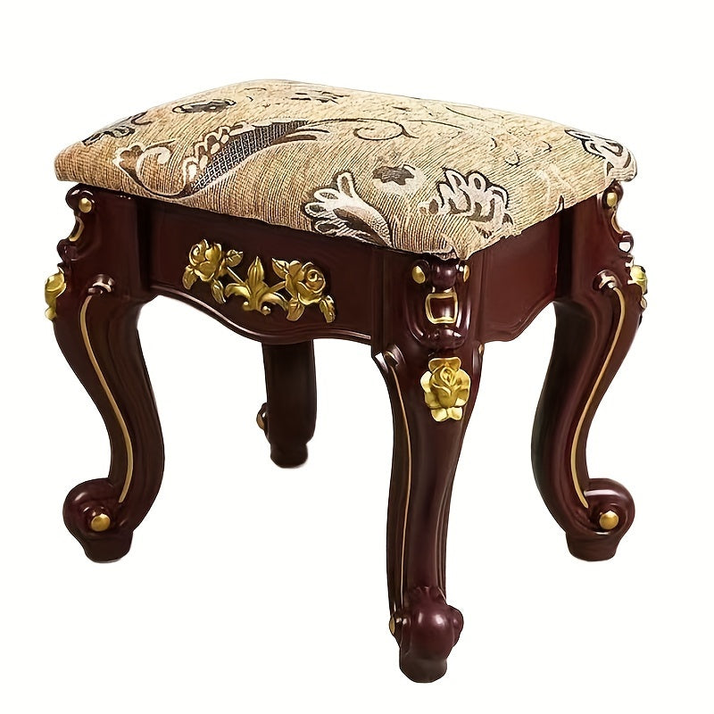 This versatile assembly-style fabric stool is ideal for changing shoes, playing piano, and using by the bedside. With a height under 68.58cm, it offers compact storage and a freestanding design. No wood is required for this classic style stool, which