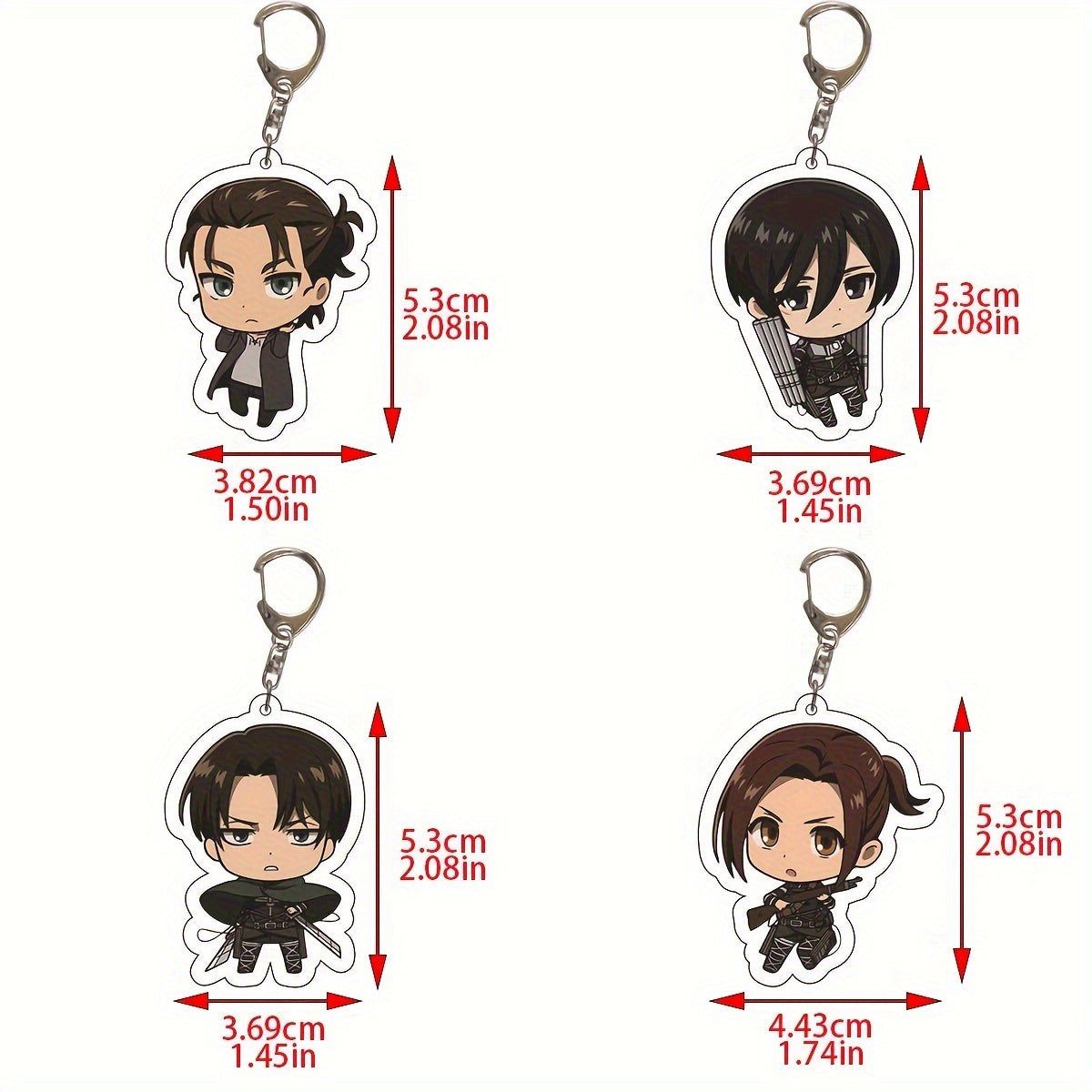 Set of 8 Anime Acrylic Keychain Charms Adorable Bag Ornaments Trendy Accessories for Women