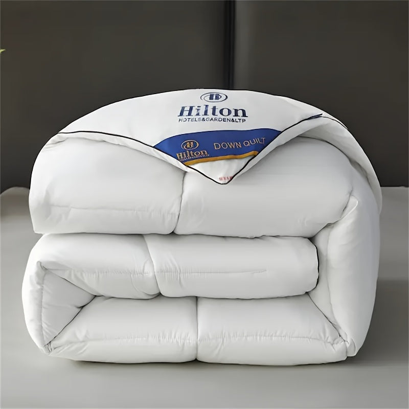 Luxurious Hilton-style comforter with ultra-soft, thick, all-season quilt designed for hotel bedrooms and gifts.