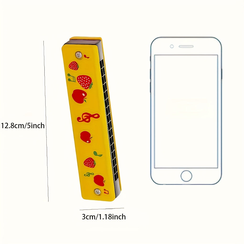 12 Styles Cartoon Harmonica for Kids and Adult Beginners, Lightweight with Double Row of 16 Holes