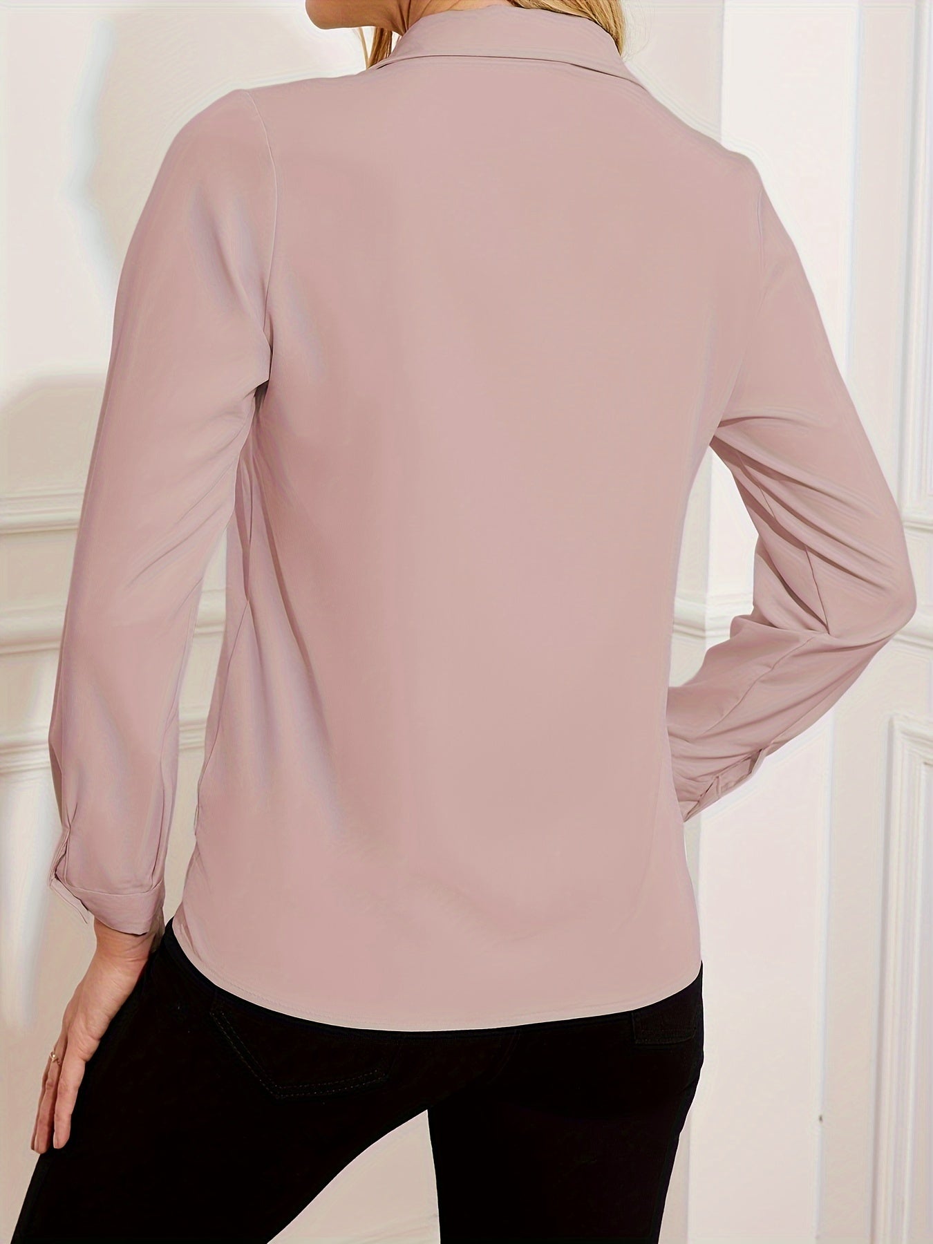 Lapel collar blouse with button detail - perfect for Spring/Summer styling.