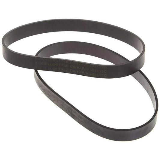 Get two pieces of Bissell Vacuum Cleaner Belts in Style 7/9/10, Part Number 3031120, built with durability and high-tensile strength for powerful suction without the need for electricity.