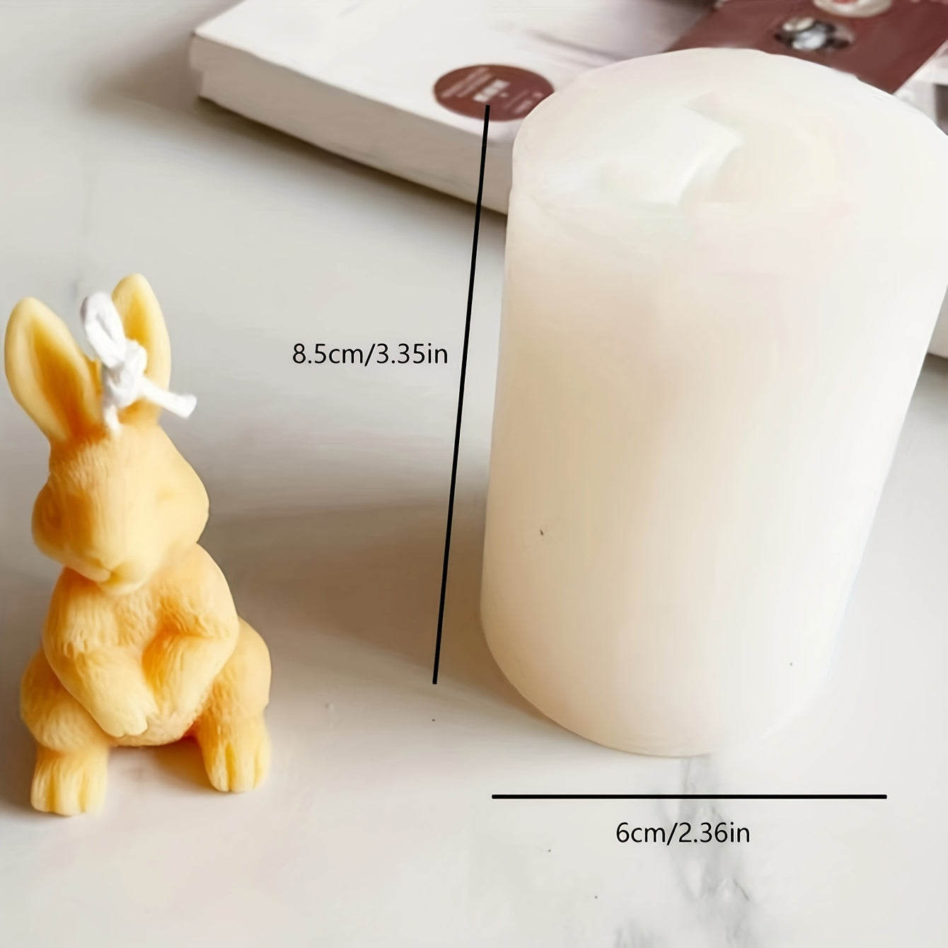 One-piece Silicone Rabbit Mold for Making 3D Fondant, Pudding, Chocolate, Candy, Gummy, Handmade Soap, Aromatherapy Candle, Plaster, Polymer Clay, and Ice Cubes. Perfect for Bakeware, Cake Decorating, and Baking - Essential Kitchen Item for DIY Treats.