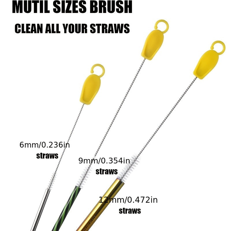 The 6-Pack of Long Straw Cleaning Brushes comes in multiple sizes and is designed with a comfortable grip. Made with a combination of metal and plastic, these pipe cleaners are perfect for cleaning in the kitchen without the need for electricity. They