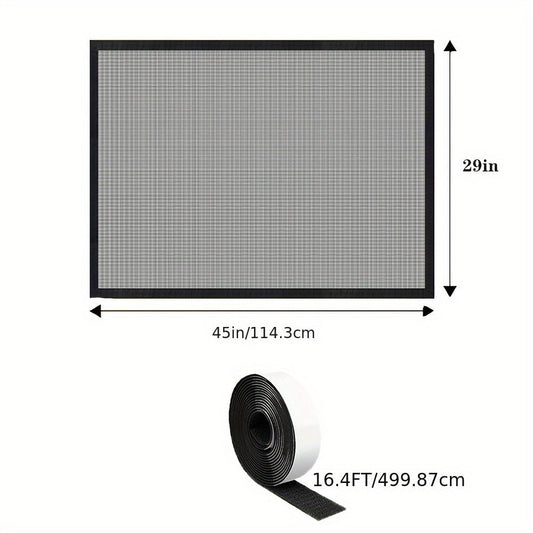 PVC Fireplace Screen Door Cover with Adhesive Mesh for Fireplace Protection - Easy to Install and Durable