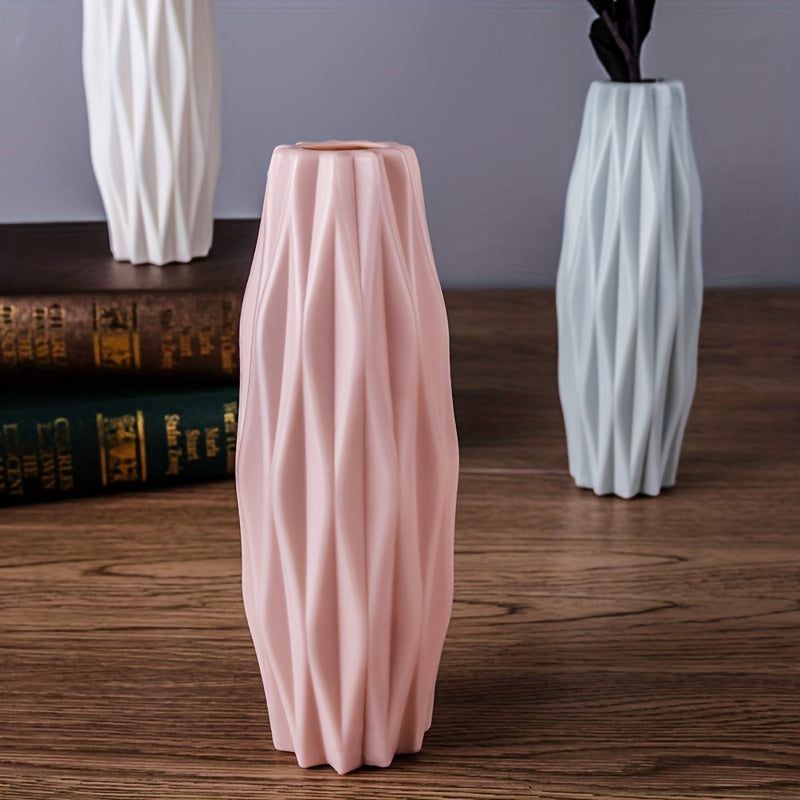 Nordic plastic vase for creative modern flower arrangements. Perfect for scene and room decor, wedding supplies and favors (flowers not included).