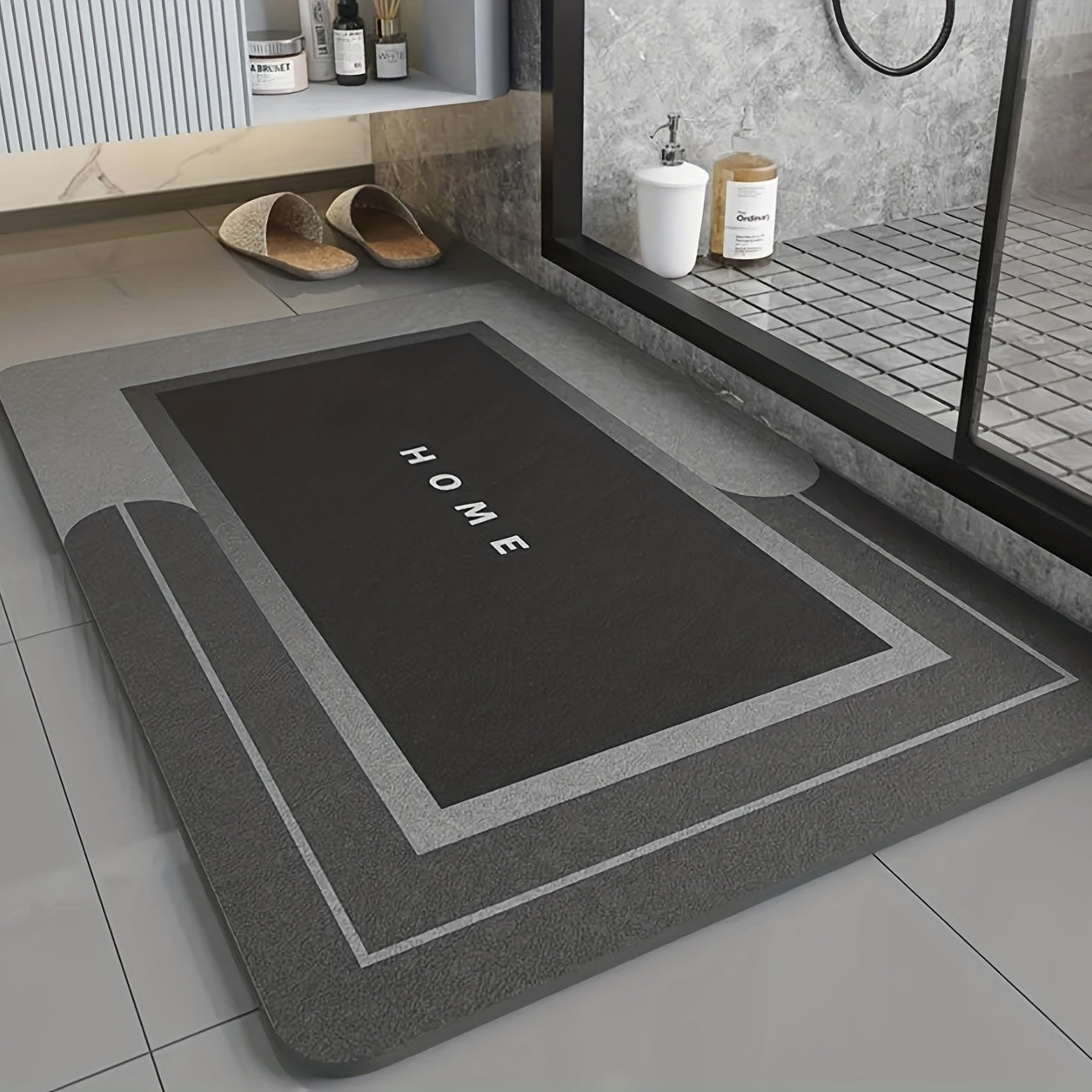 Experience the benefits of a Diatomaceous Earth Bath Mat with this 1pc set. This mat is highly absorbent, washable, and customizable to fit your needs. Made from soft polyester with a rubber non-slip backing, it is perfect for use in the bathroom, sink