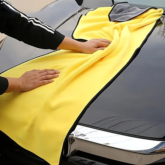 Large Ultra-Absorbent Microfiber Towel for Car Washing - Thick and Plush, Dries Quickly for Detailing Cars and Cleaning Home, Perfect for Glass, Metal, and Ceramic Surfaces