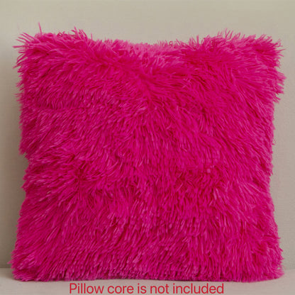 Luxurious 18x18 inch faux fur throw pillow cover for sofa, bedroom, or car.